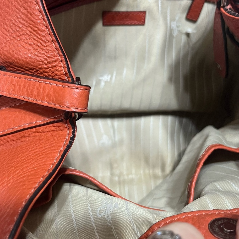 Cole Haan Large Burnt Orange Pebbled Leather Handbag Hobo Detachable Strap - Picture 8 of 12